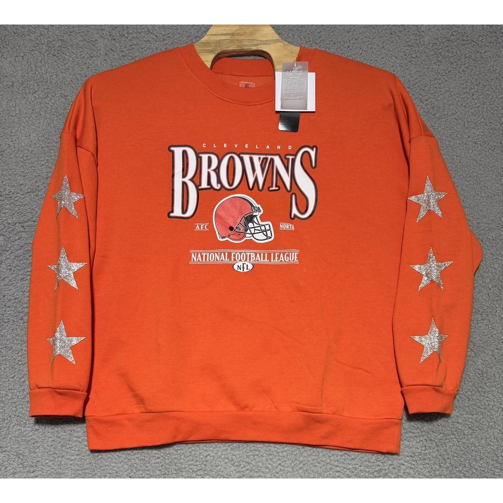 Gameday Couture Cleveland Browns Embellished Fleece Oversized Sweater Womens XL